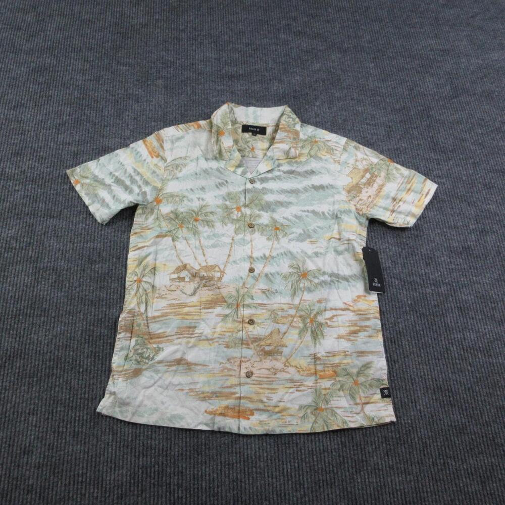 Roark Shirt Mens S Green Hawaiian Gonzo Short Sleeve Button Up Cotton Tencel NWT